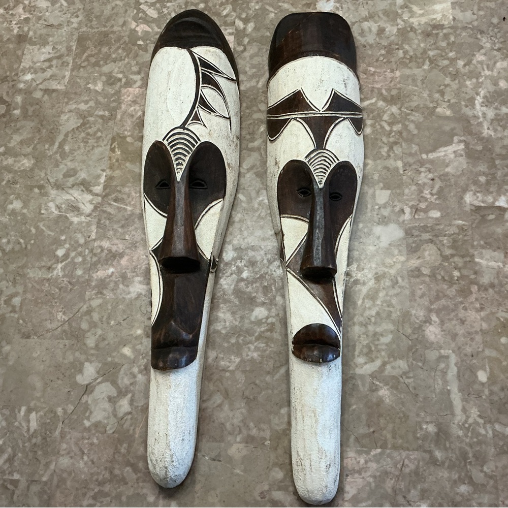 Tribal Wooden Masks Gabon African fang tribe painted mask